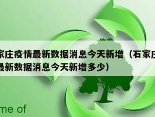 石家庄疫情最新数据消息今天新增（石家庄疫情最新数据消息今天新增多少）